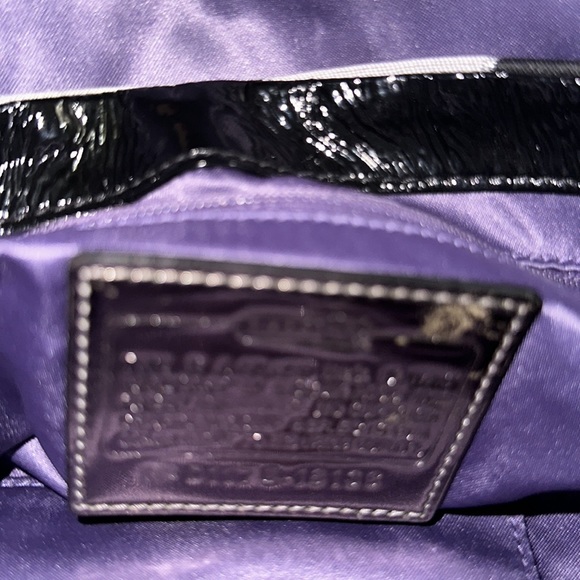 NWOT coach gray and black canvas bag with beautiful purple silk inside new - Picture 5 of 8